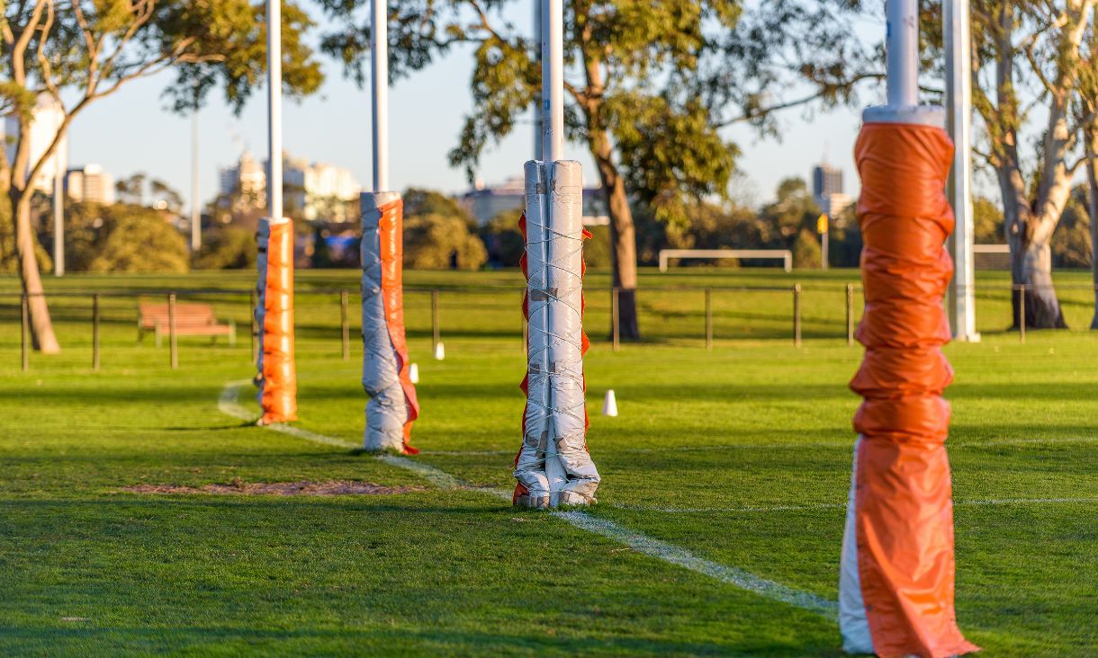 Goal posts at a football field