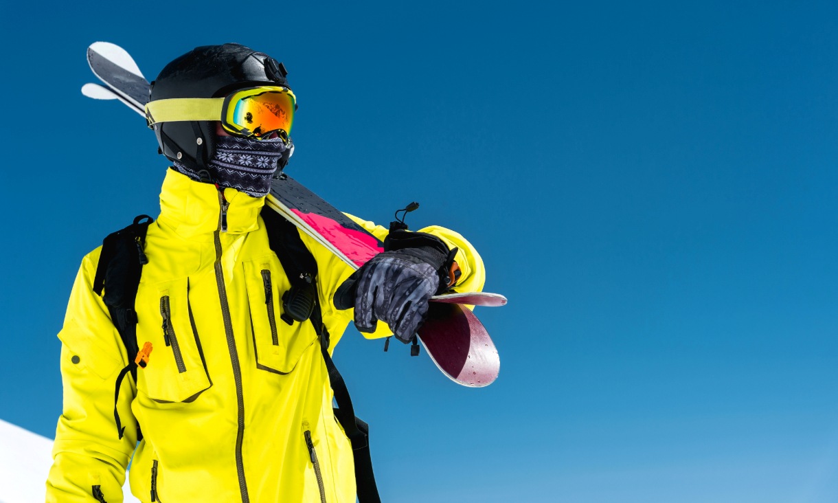 Skier standing on a slope