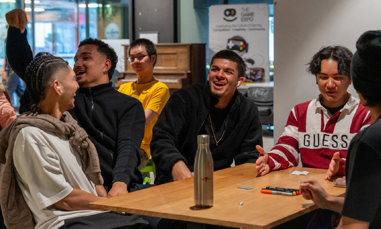 Students playing trivia